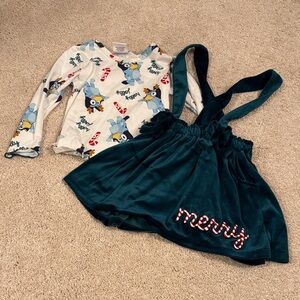 Kids' Bluey Festive Outfit with Skirt Set